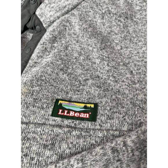 LL Bean 1/4 Button Sweater Pullover Men’s Large Reg Slightly Fitted Gray - Picture 3 of 4